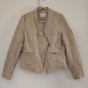 Symphony Beige Blazer Jacket – Size L, Rayon Blend Used